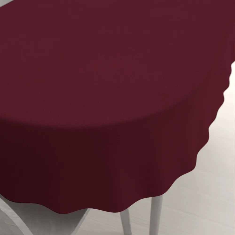 Biante Veľký dekoračný oválny obrus BKU-115 Burgundský vínový 200x260 cm