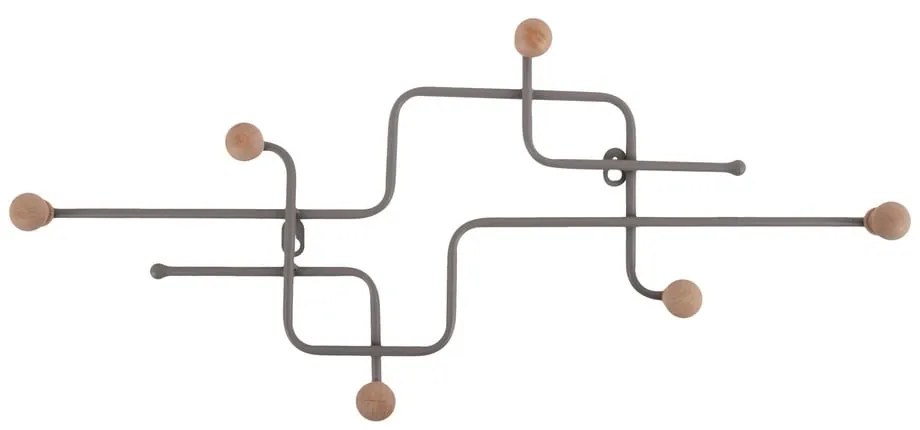 Sivý kovový nástenný vešiak 60,5 cm Metro – PT LIVING