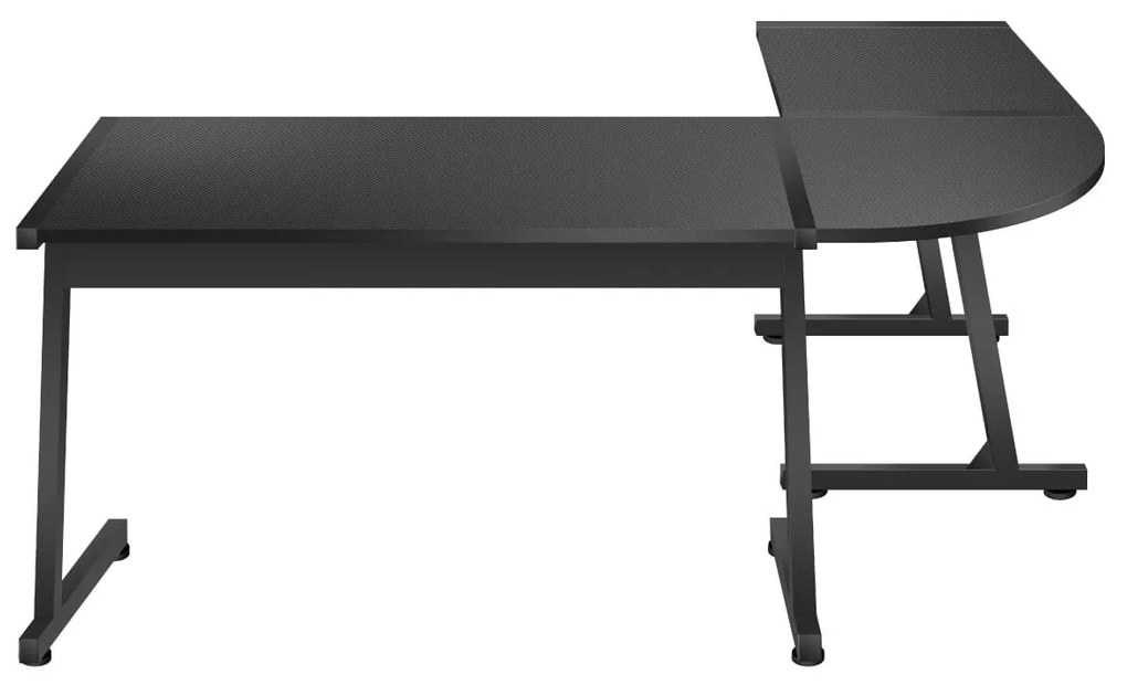 Priestranný rohový stôl HERO 6.0 v čiernej farbe