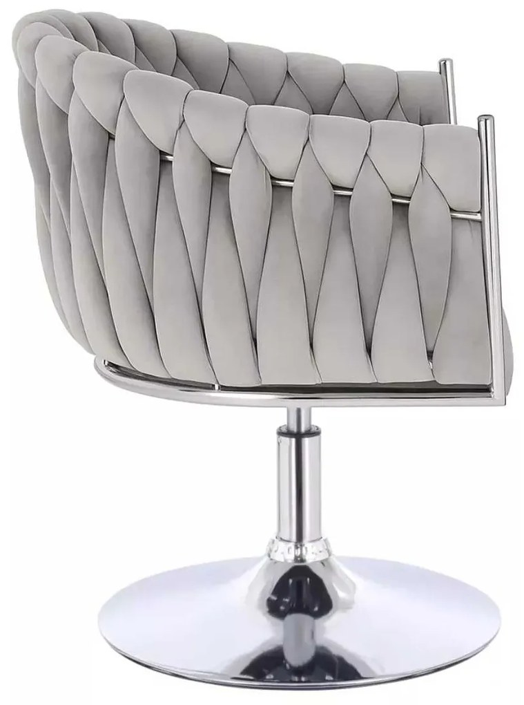 LuxuryForm DESIGN Stolička NORDEN VELUR na striebornom tanieri - svetlosivá