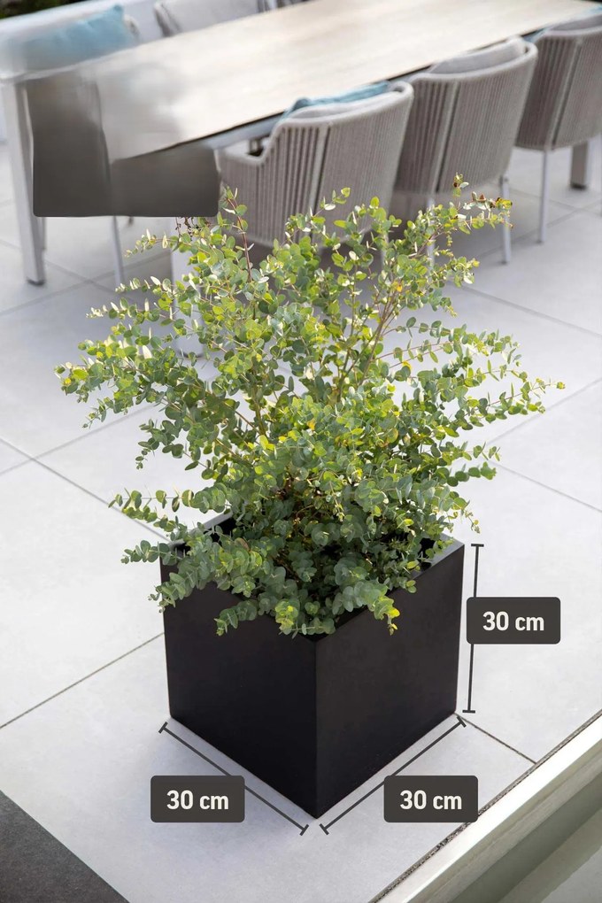 Kvetináč BLOCK, sklolaminát, 30x30x30 cm, antracit