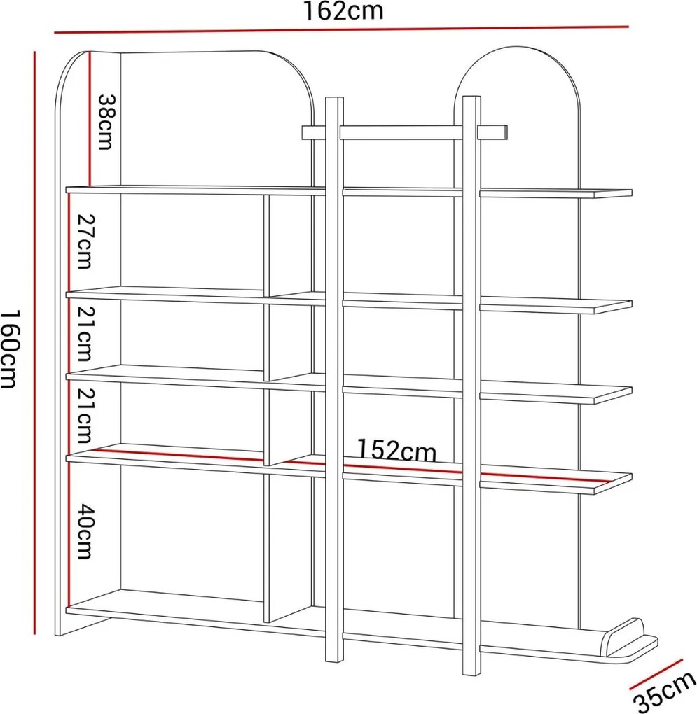 REGÁL DO DETSKEJ IZBY ELSA KAŠMÍR 162 cm