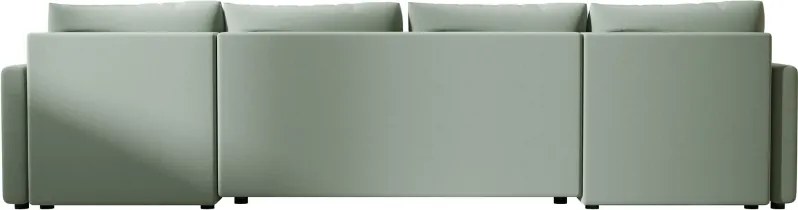 Rozkladacia sedacia súprava do U VENORIA 285x146 cm, svetlozelená + 2 vankúšiky ZDARMA