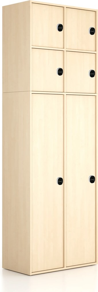 Nadstavba pre skrine FRAME, 4x dvere, 872 x 450 x 854 mm, RFID zámok, breza