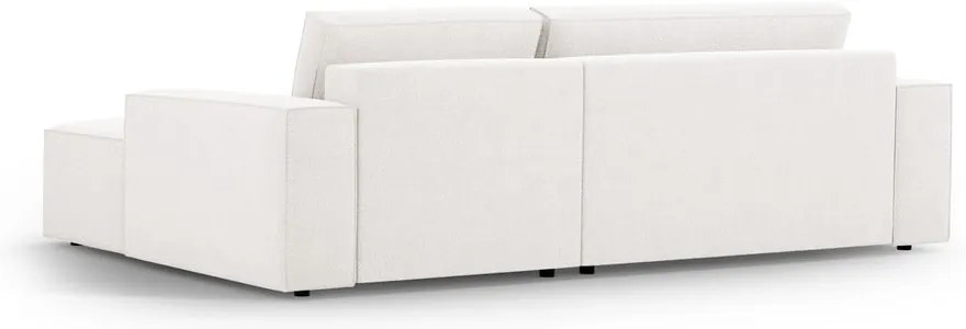 Biela rozkladacia rohová pohovka z textílie bouclé (pravý roh) Jodie – Micadoni Home