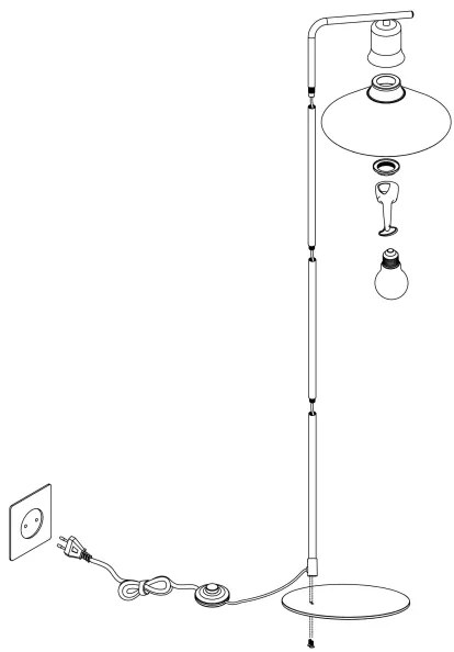 Eglo 99513 - Stojacia lampa ABREOSA 1xE27/28W/230V