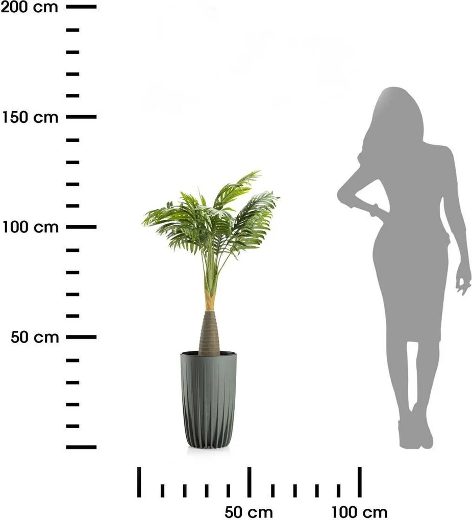 Květináč STRIPPED ECO III 25 cm šedo-zelený