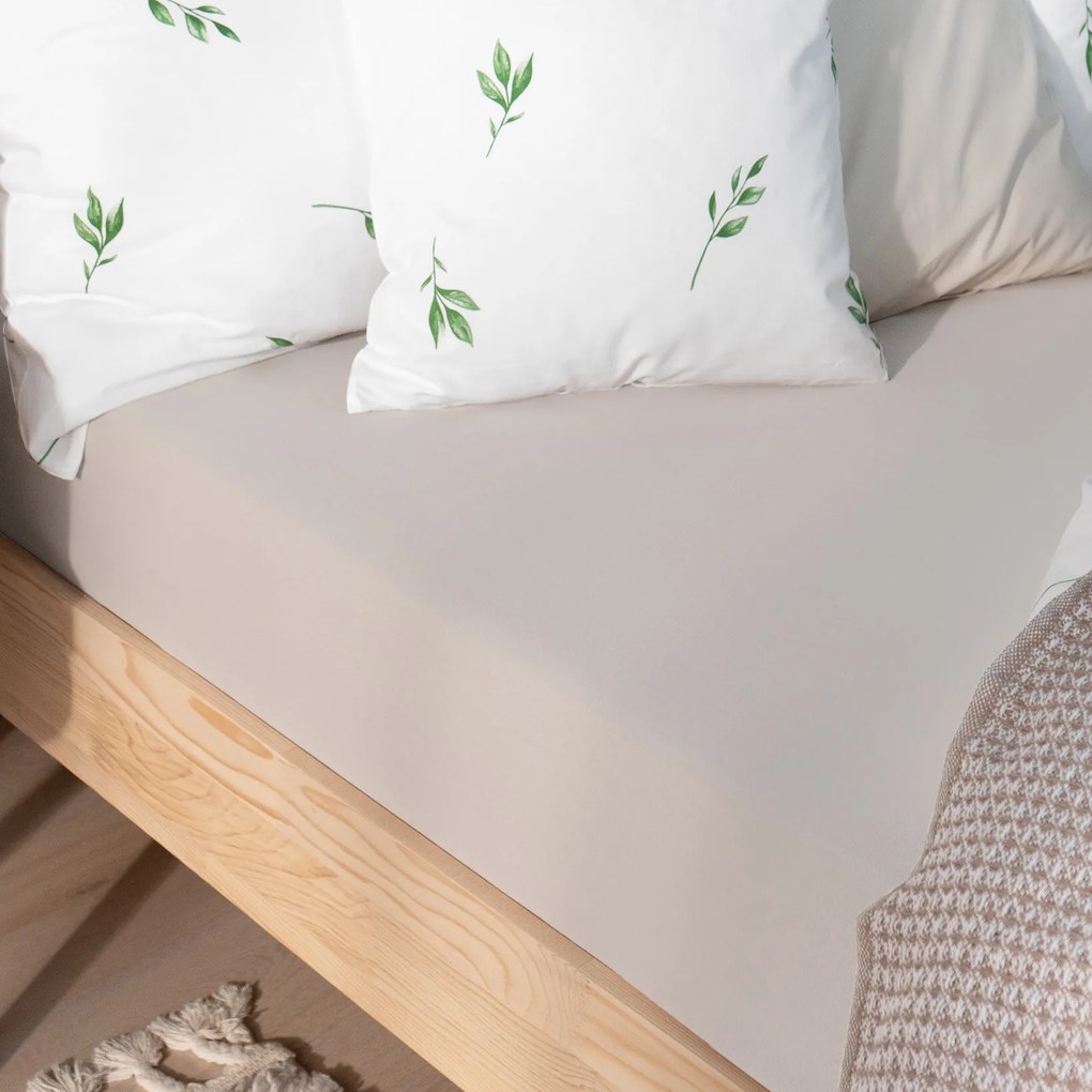 Goldea jersey elastická plachta - sivohnedá 160 x 200 cm