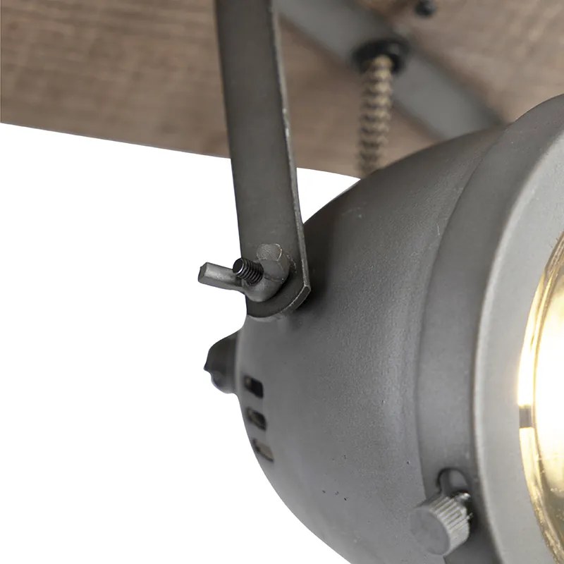 Inteligentné bodové svetlo oceľ s drevom sklápateľné vrátane 3 WiFi GU10 - Emado