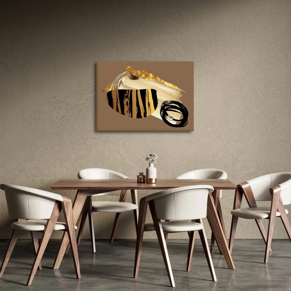 Obraz - Abstrakcia golden brown N⁰2 (70x50 cm)