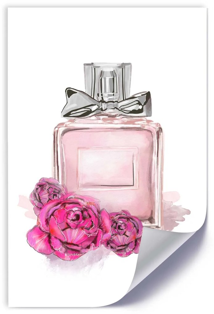 Gario Plagát Kvety a parfum vo flakóne Farba rámu: Bez rámu, Rozmery: 30 x 45 cm