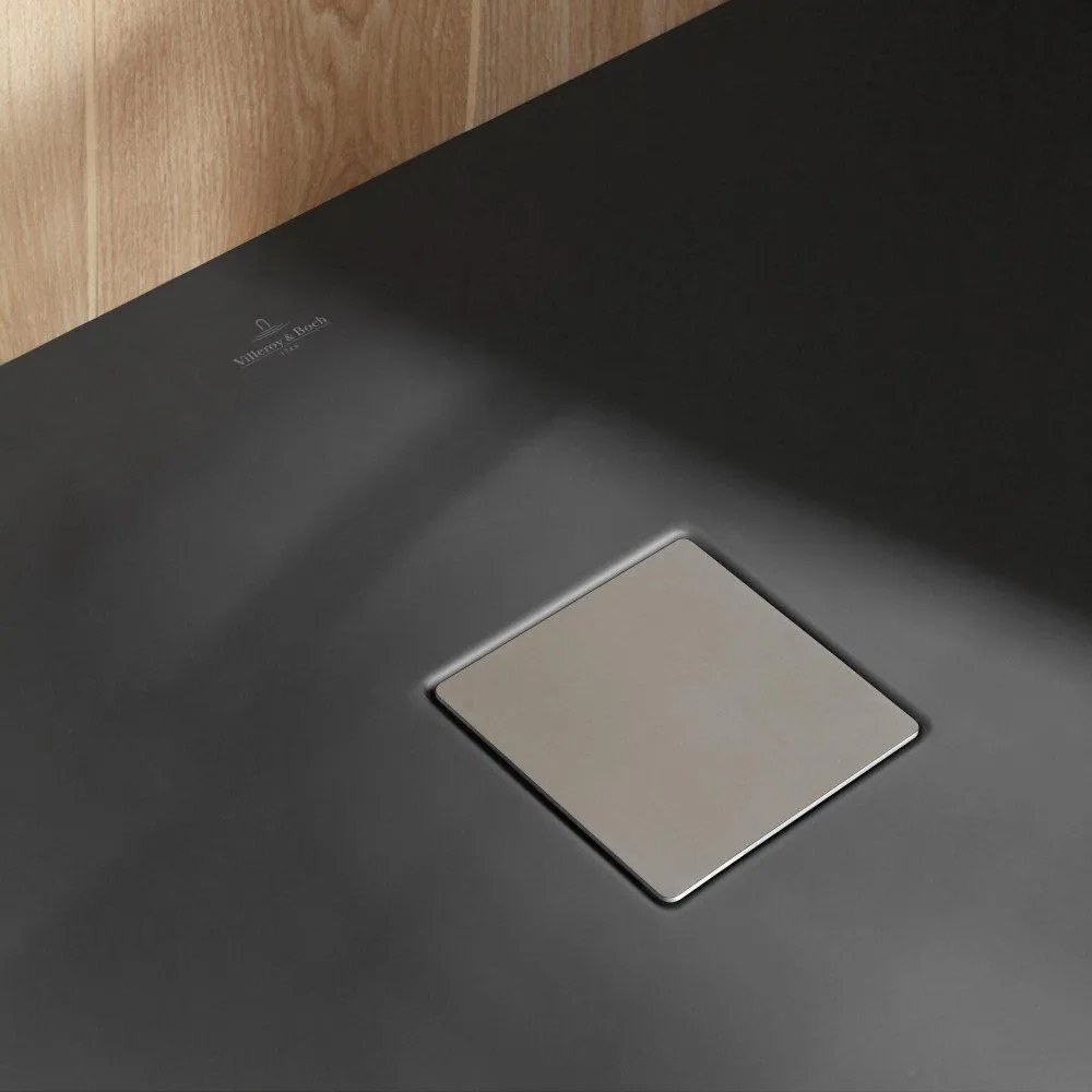 VILLEROY &amp; BOCH Planeo obdĺžniková sprchová vanička akrylátová, s technológiou RockLite, štandardný model, protišmyk (B), 1700 x 900 x 48 mm, Anthracite, UDA1790PLA2V-1S