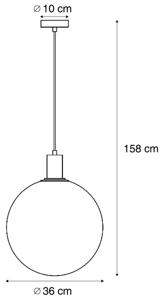 Dizajnové závesné svietidlo čierne s čírym sklom 35 cm - Mallon