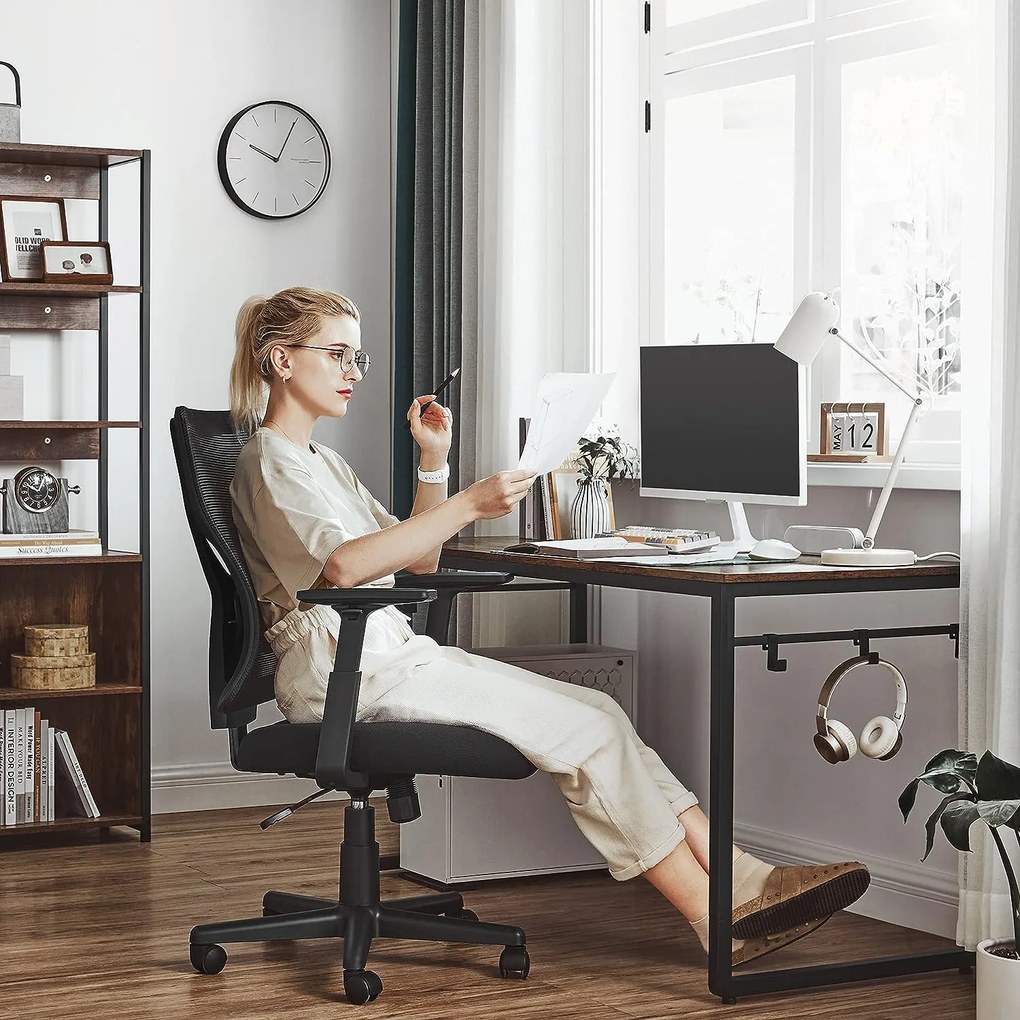 Ergonomická kancelárska stolička, otočná stolička, čierna