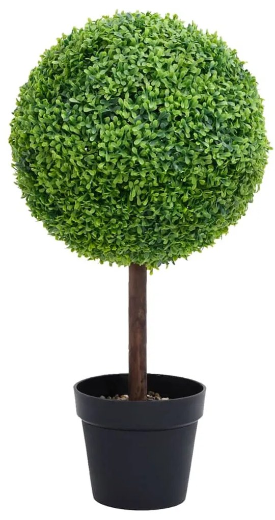 vidaXL Umelý krušpán v tvare gule s kvetináčom zelený 71 cm