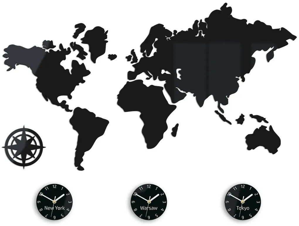 Nástěnné samolepící hodiny Swiet 100x56 cm černé