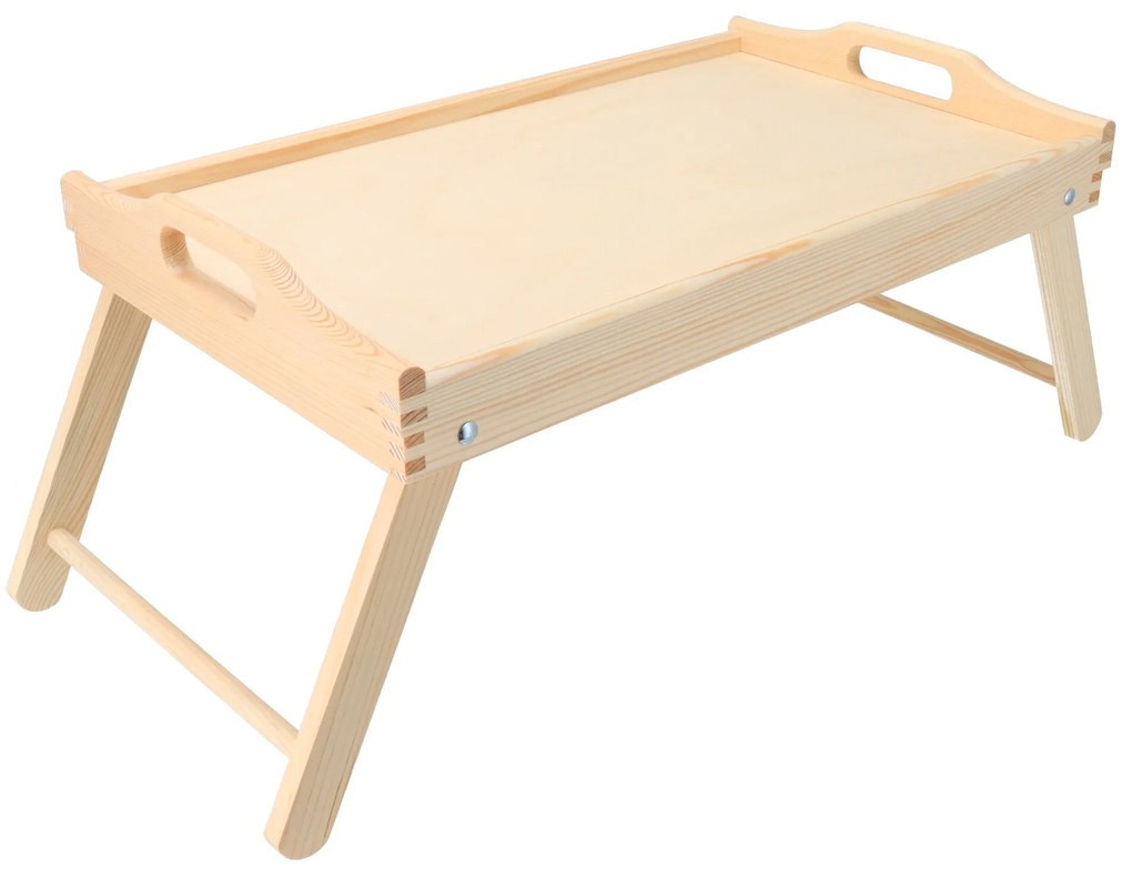 ČistéDrevo Drevený servírovací stolík do postele 50x30 cm - nelakovaný