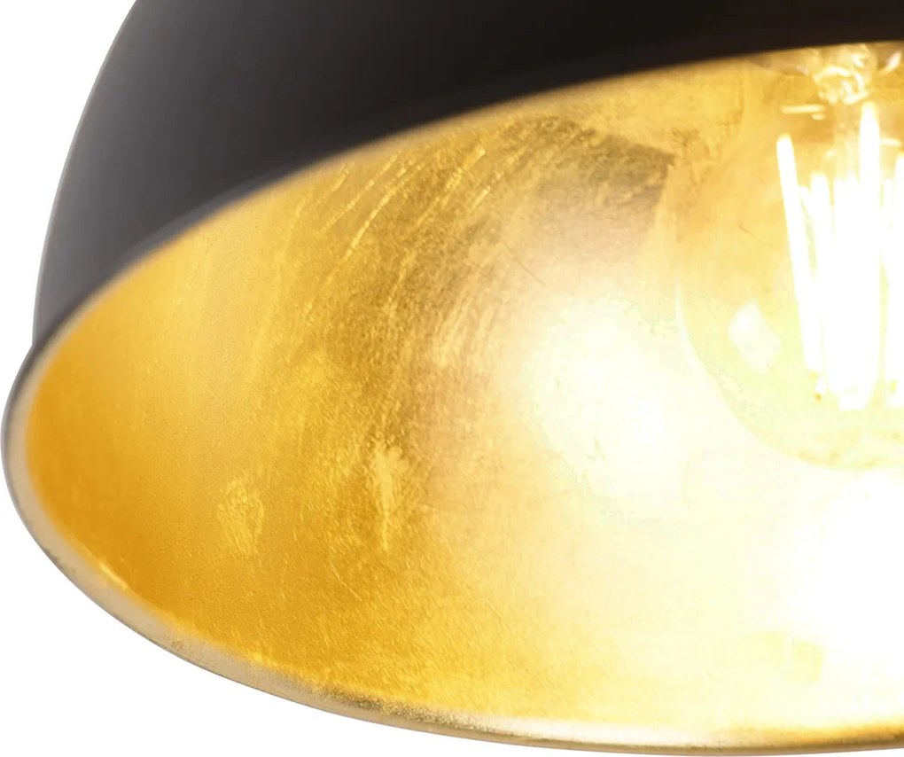 Inteligentné stropné svietidlo čierne so zlatom 28 cm vrátane Wifi A60 - Magnax