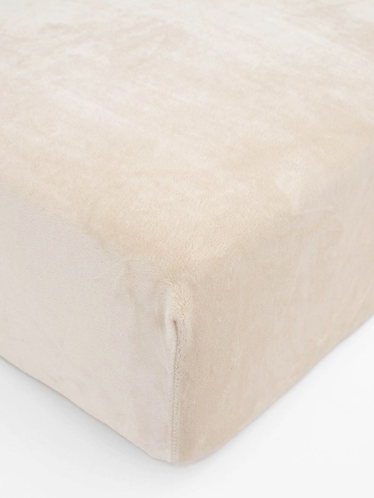 Plachta mikroplyš Deluxe do postieľky 60 x 120 cm - mandľové