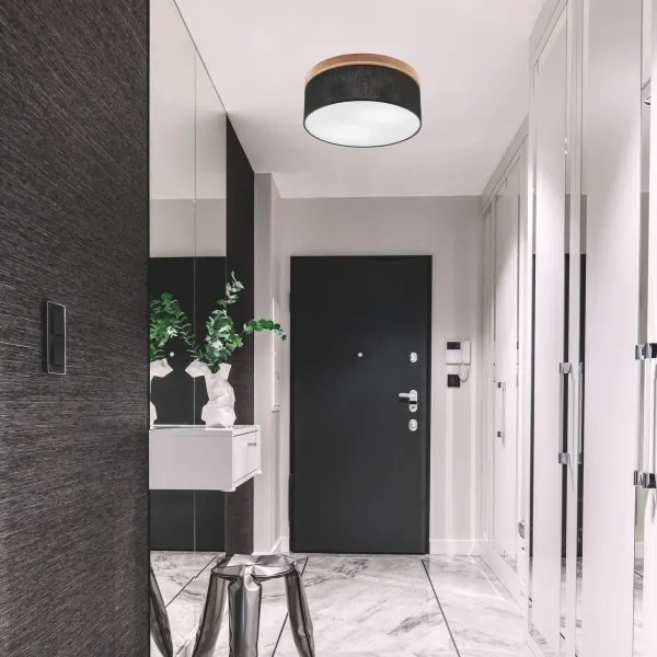 Brilagi - LED Stropné svietidlo BELLADONNA 2xE27/15W/230V pr. 40 cm čierna/dub