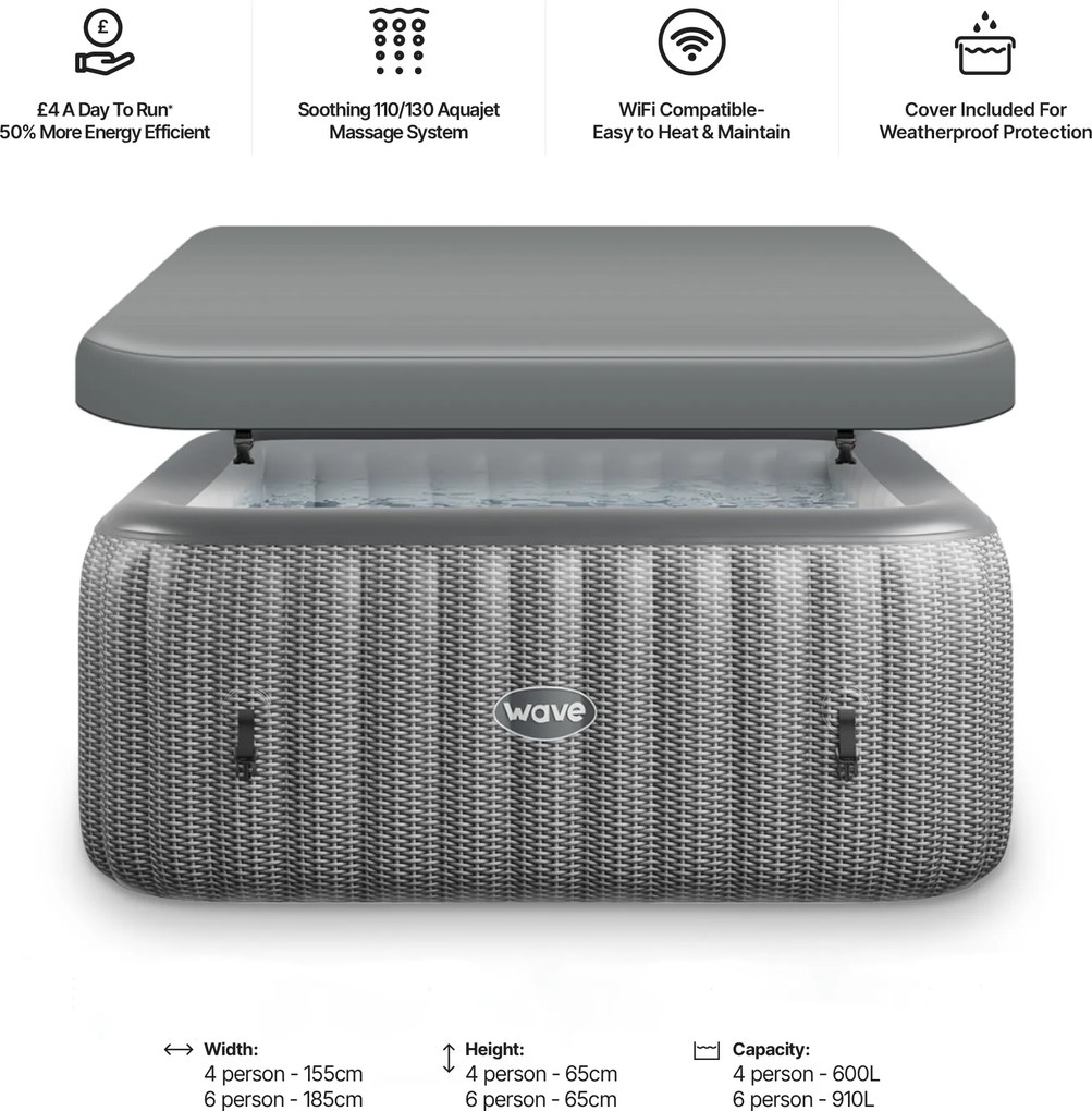 Nafukovacia vírivka CF PACIFIC 6 GREY RATTAN