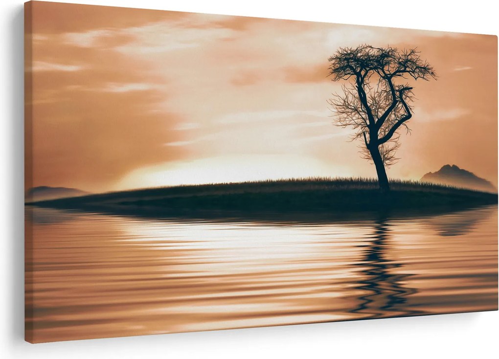Obraz stromu na ostrove (90x60 cm)