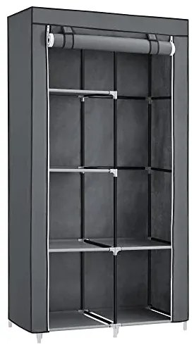 Látková skriňa, 1 tyč na šaty, 6 políc, 168x88x45cm