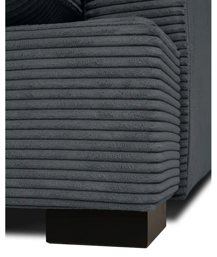 Sivé menčestrové kreslo Mobby – Scandic