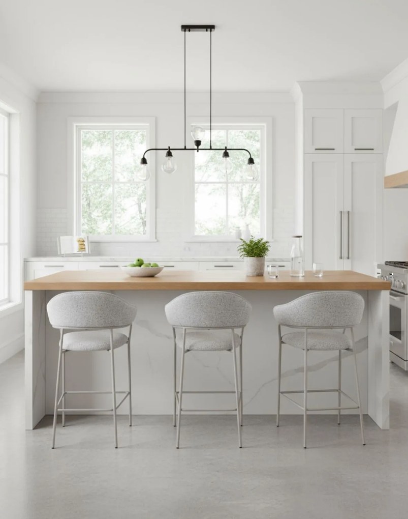 Barová stolička s opierkou na nohy Livia, sivá/kašmír