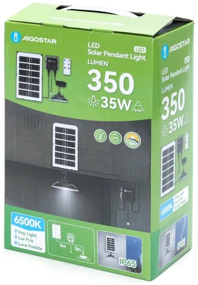 Aigostar - LED Solárny luster LED/35W/12V 3000 mAh 6500K pr. 15 cm