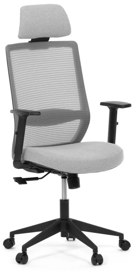 Kancelárska ergonomická stolička SENA — sieť / látka, čierna / šedá