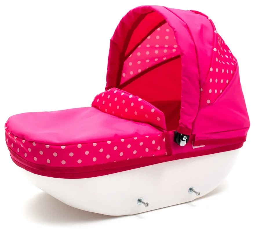 Detský kočík pre bábiky New Baby COMFORT ružový s bodkami