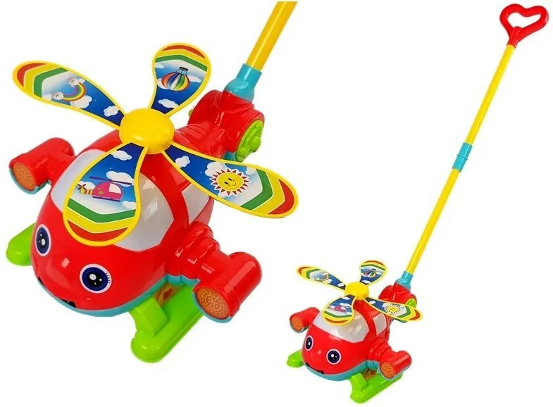 LEAN TOYS Vrtuľník s pohyblivou vrtuľou a jazykom - červený