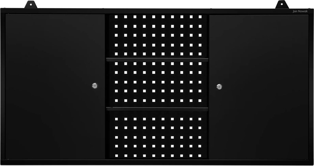 Závesná skriňa na náradie BEN, 1200 x 600 x 200 mm, All Black: čierna