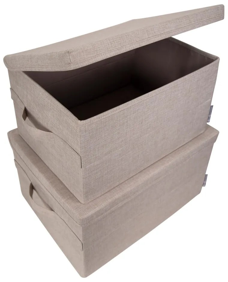 Béžový látkový úložný box s vekom 45x34x25 cm Soft Storage – Bigso