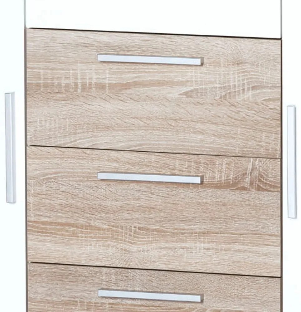Komoda Milo 05 145 cm dub sonoma/bílá