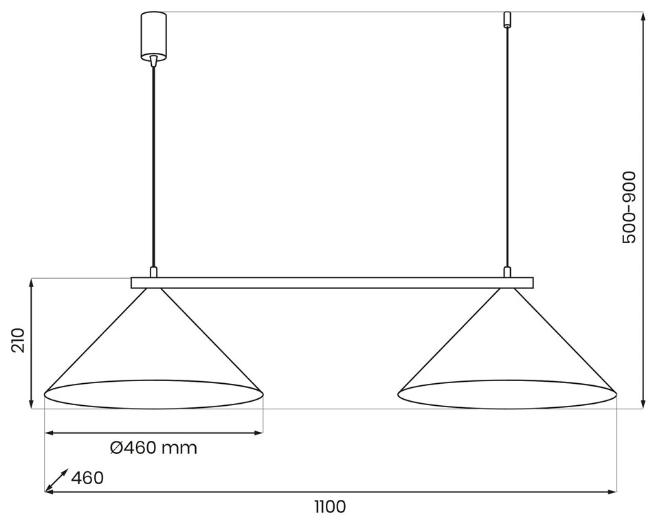 Závesné svietidlo Capital, 2x tmavomodré kovové tienidlo, (fi 46cm), db