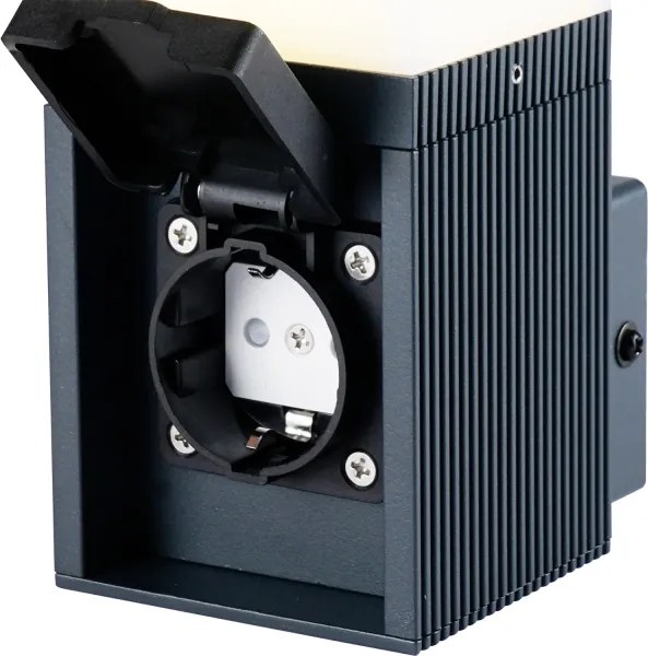 Brilagi - Vonkajšia lampa so zásuvkou SCHUKO PILLAR 1xG9/11W/230V IP44 antracit