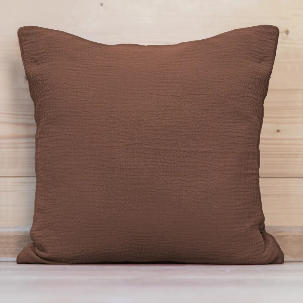 Biante Mušelínová obliečka na vankúš MSN-075 Hnedá 45 x 45 cm