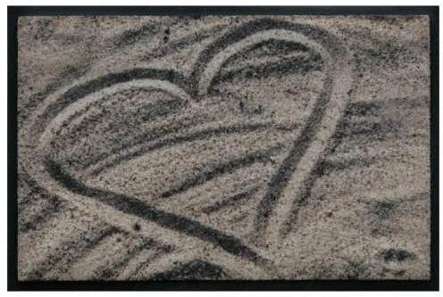 Srdiečkový vzor- premium rohožka - srdce v piesku (Vyberte veľkosť: 100*70)