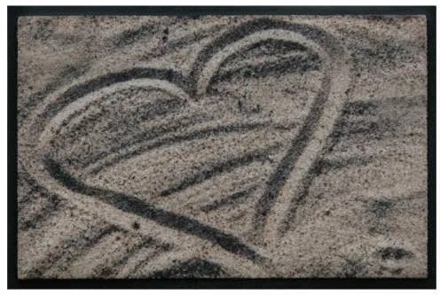 Srdiečkový vzor- premium rohožka - srdce v piesku (Vyberte veľkosť: 75*50 cm)