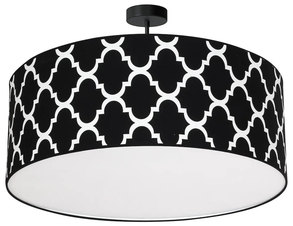 Stropné svietidlo Pierre, 1x čierne/biele textilné tienidlo, b
