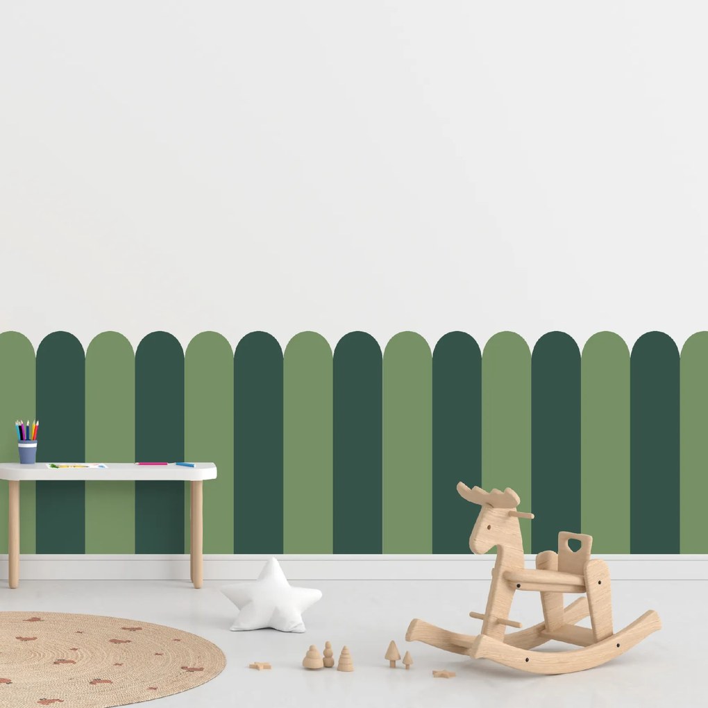 60x100cm Oblúk - Zelená farba - textilná nálepka na stenu Farba: Kombinácia, Veľkosť: 80 cm