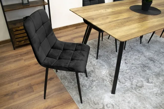 Set troch jedálenských stoličiek KARA čierne (čierne nohy) (3ks)