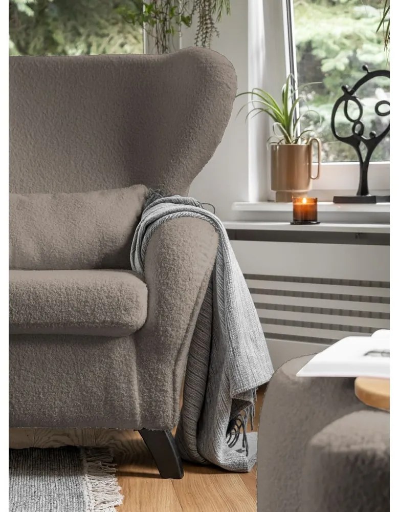 Hnedé kreslo ušiak Miuform Miuf