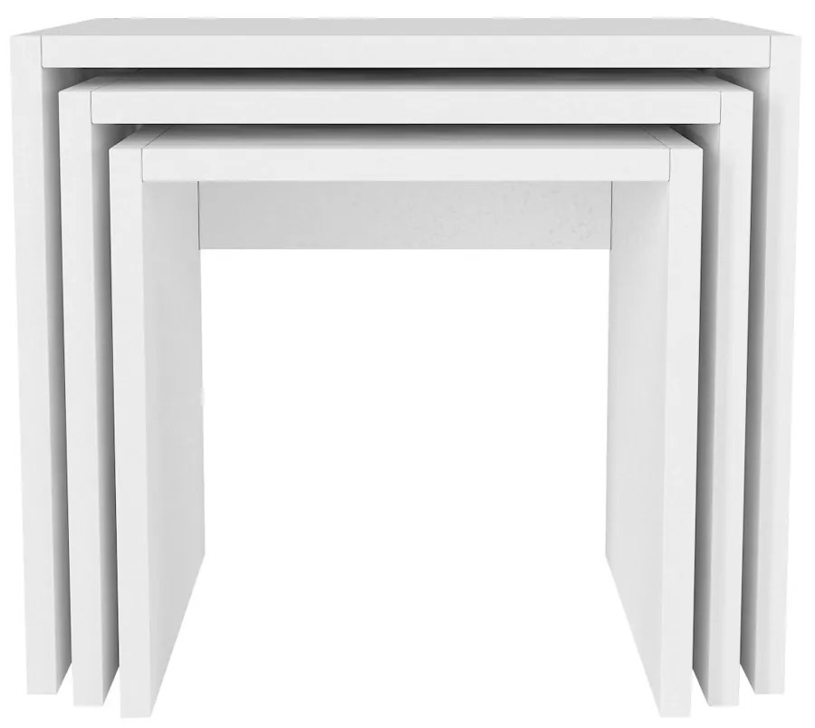 Odkladací stolík Zariel White, 3 ks