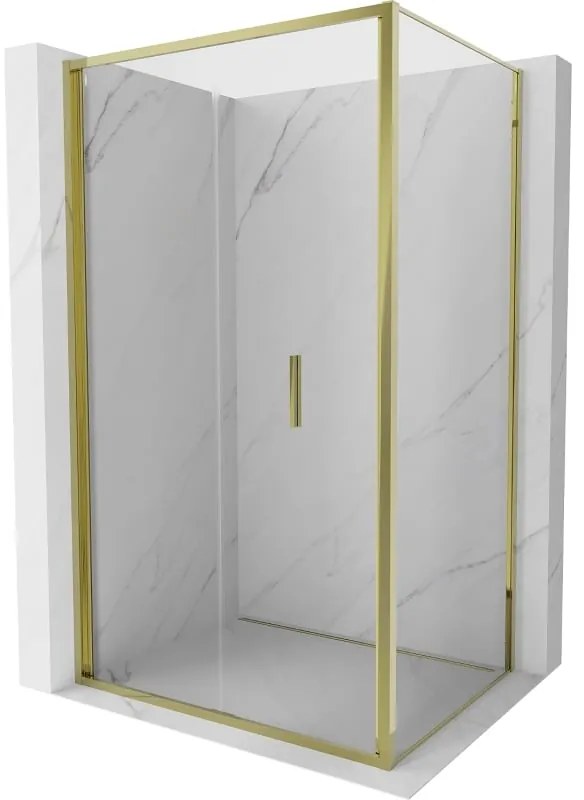 Mexen Exo, skladací sprchový kút 85 x 75 cm, číre sklo, zlatá, 816-085-075-50-00