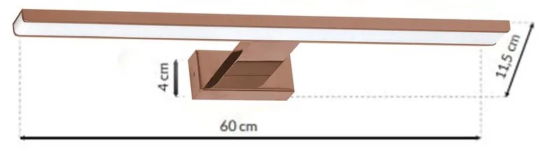 EUlight Nástenné LED svietidlo Shine1, 1x LED 13,8w, 4000k, (60 cm), rg