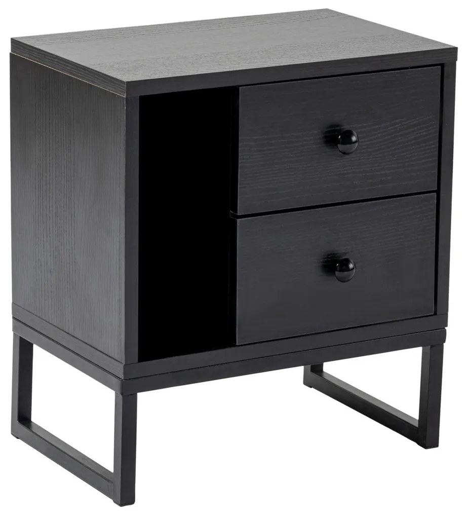 Nočný stolík Glimmer Wood Black