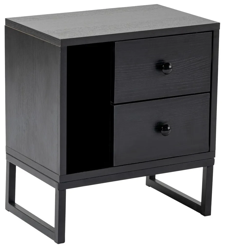 Nočný stolík Glimmer Wood Black